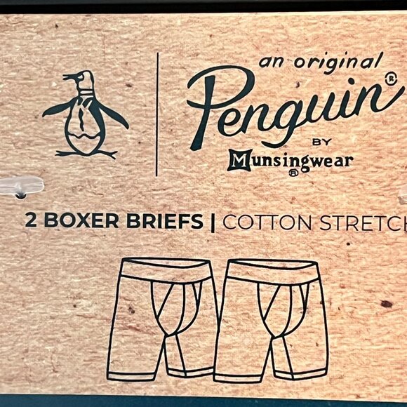 Original Penguin Men's Blue Grey 2-Pack Cotton Stretch Boxer Briefs Size XL NWT - Picture 7 of 7
